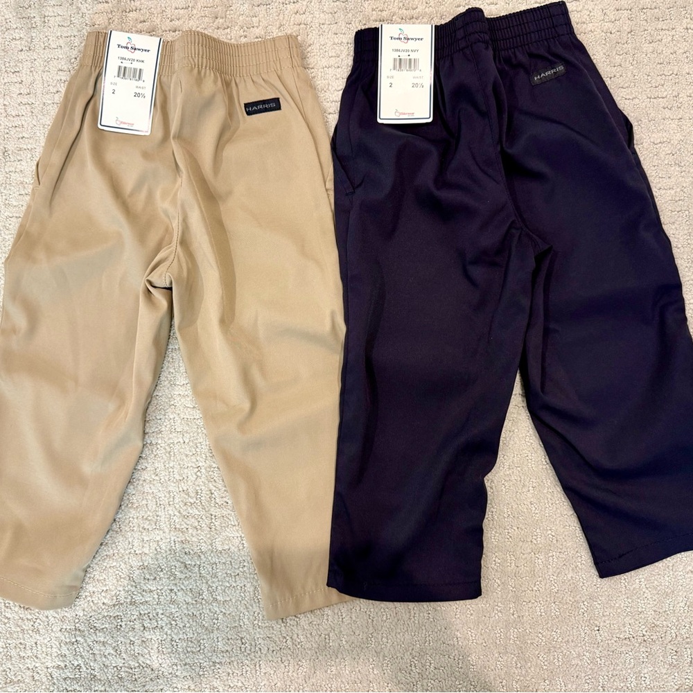 Kids Pull-On Casual Pants — Khaki & Navy